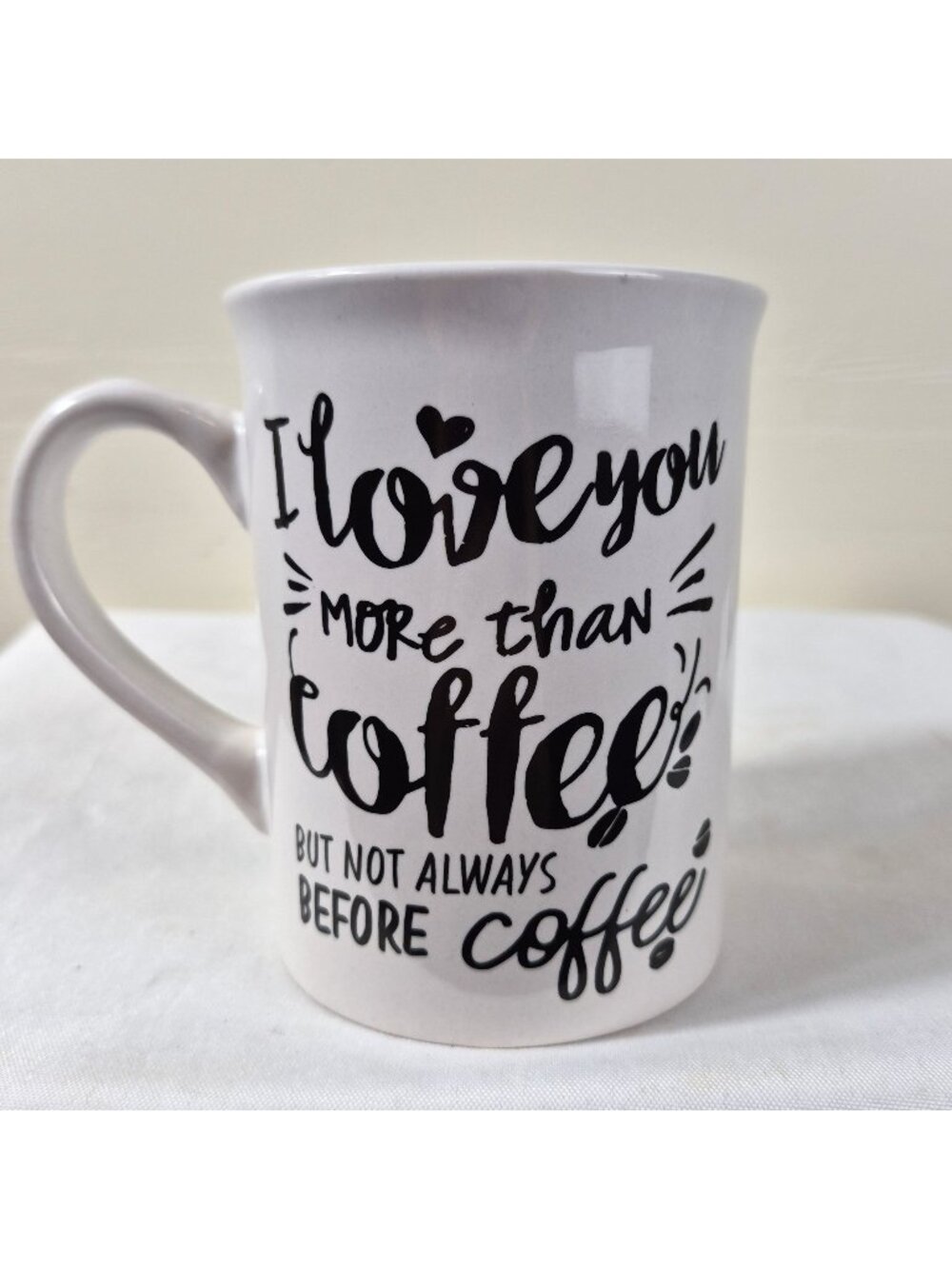 I Love You More Than Coffee Mug 4" White With Black Text Royal Norfolk Ceramic